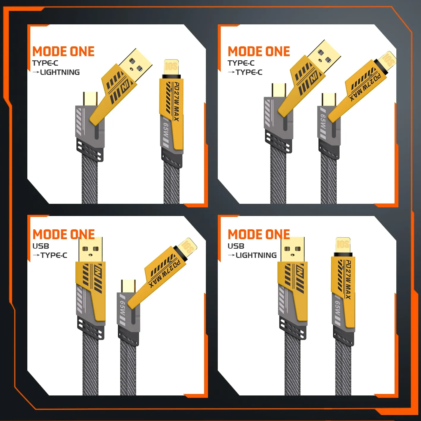 Bluetech Origional 4 in 1 Convertible Metal Fast Data Cable