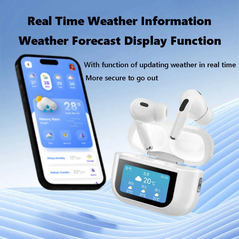 2025 Best Selling V20 Pro ANC Airpods With LED Touch Screen