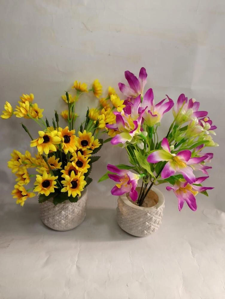 Sun Flower & Lili Flower Vase Pack Of 2