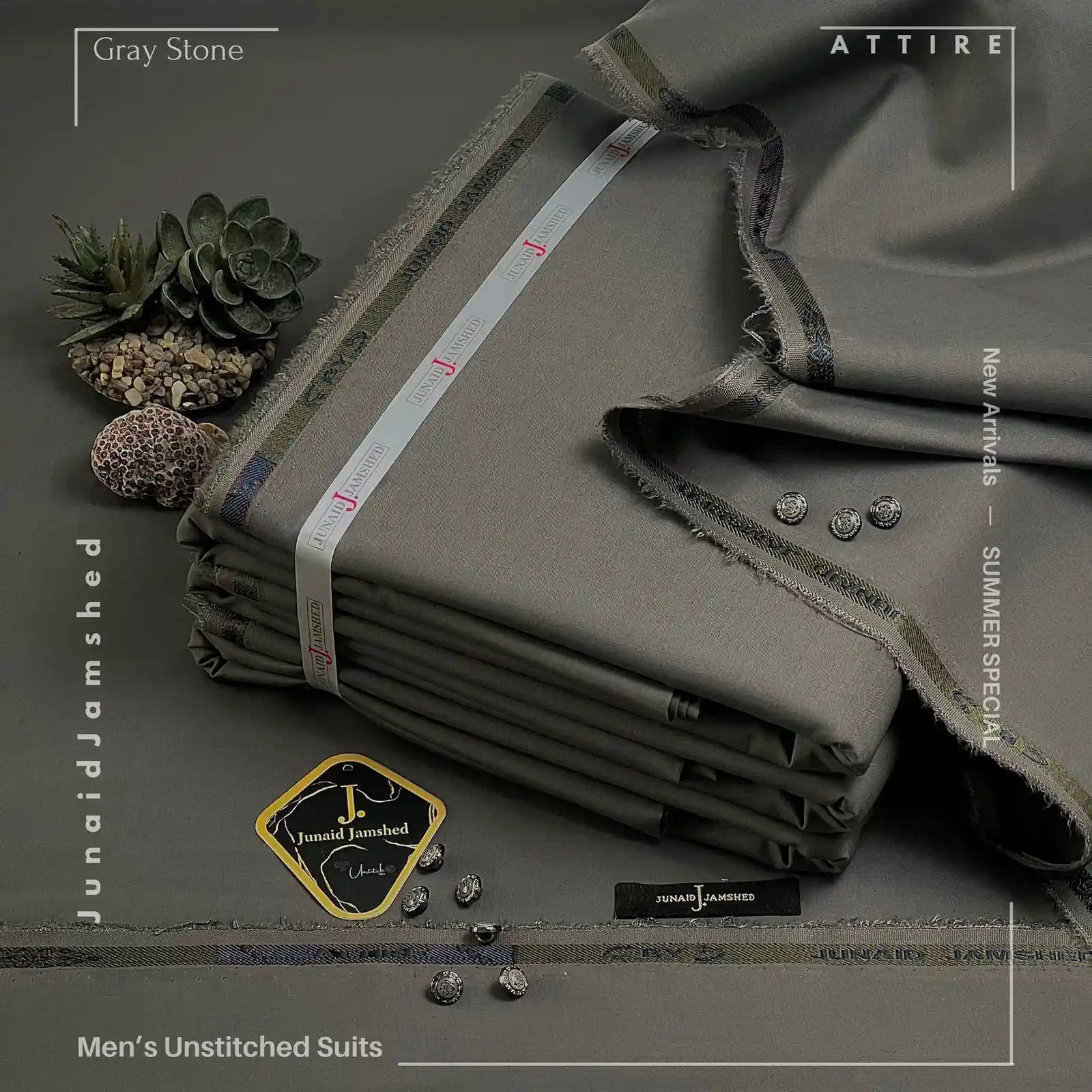 J. Attire men unstitched Cloth