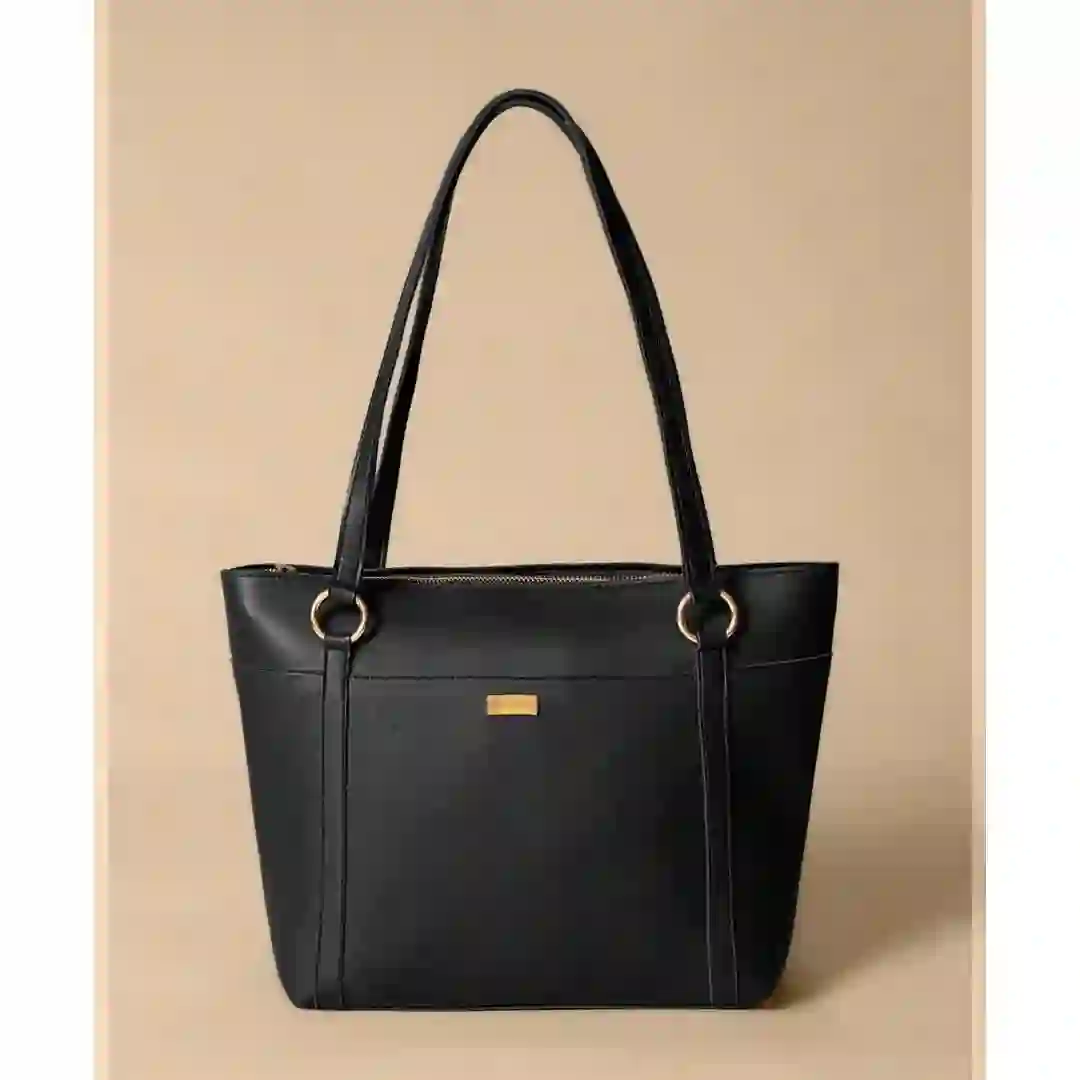 PU Leather Plain Shoulder Bag