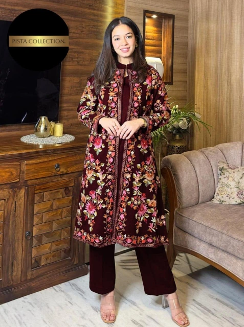 Embroidered Shamoz Silk - 3Pcs Suit