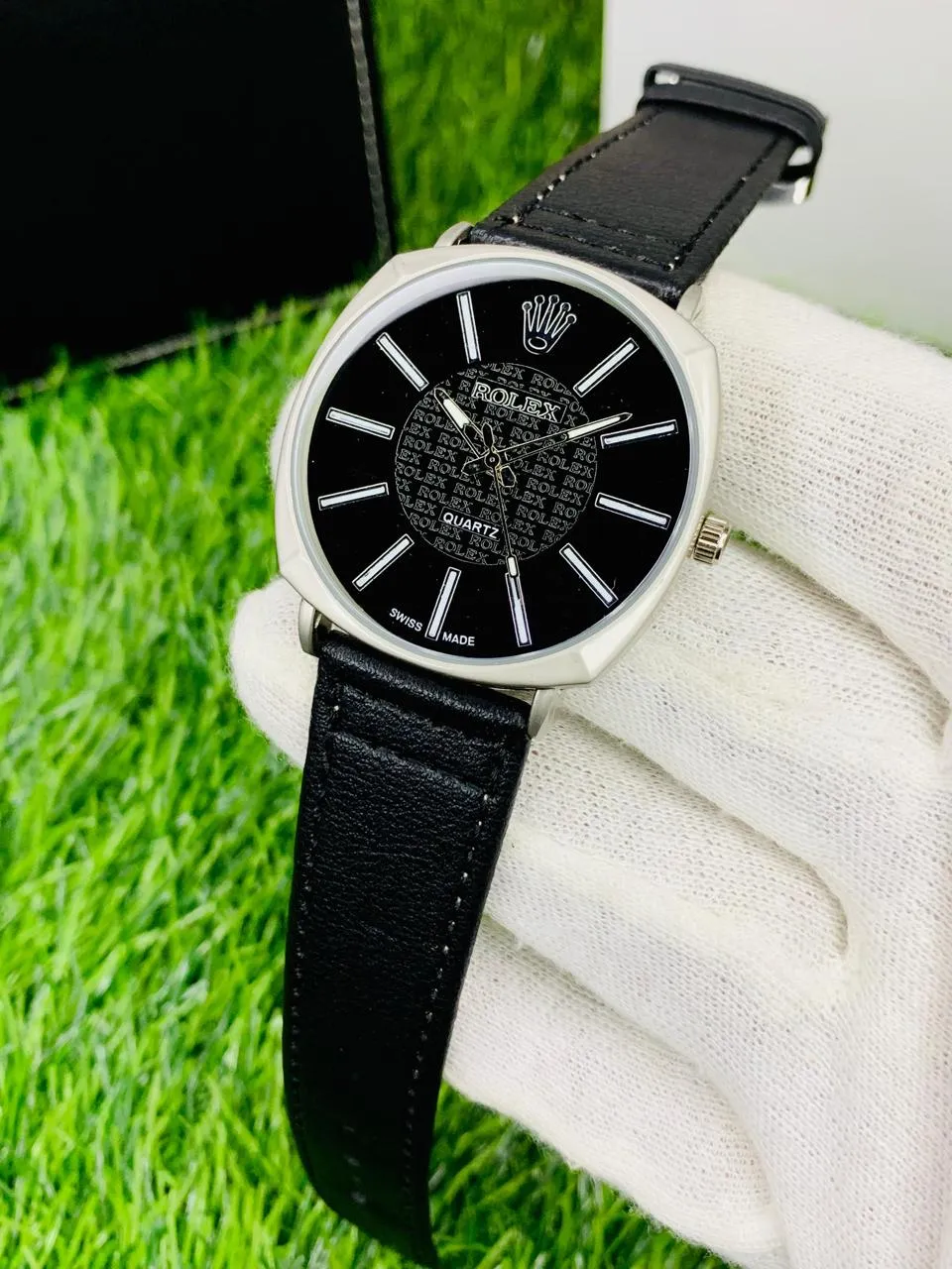 Rolex Quartz Swiss Made Stylish Watch Adjustable Leather