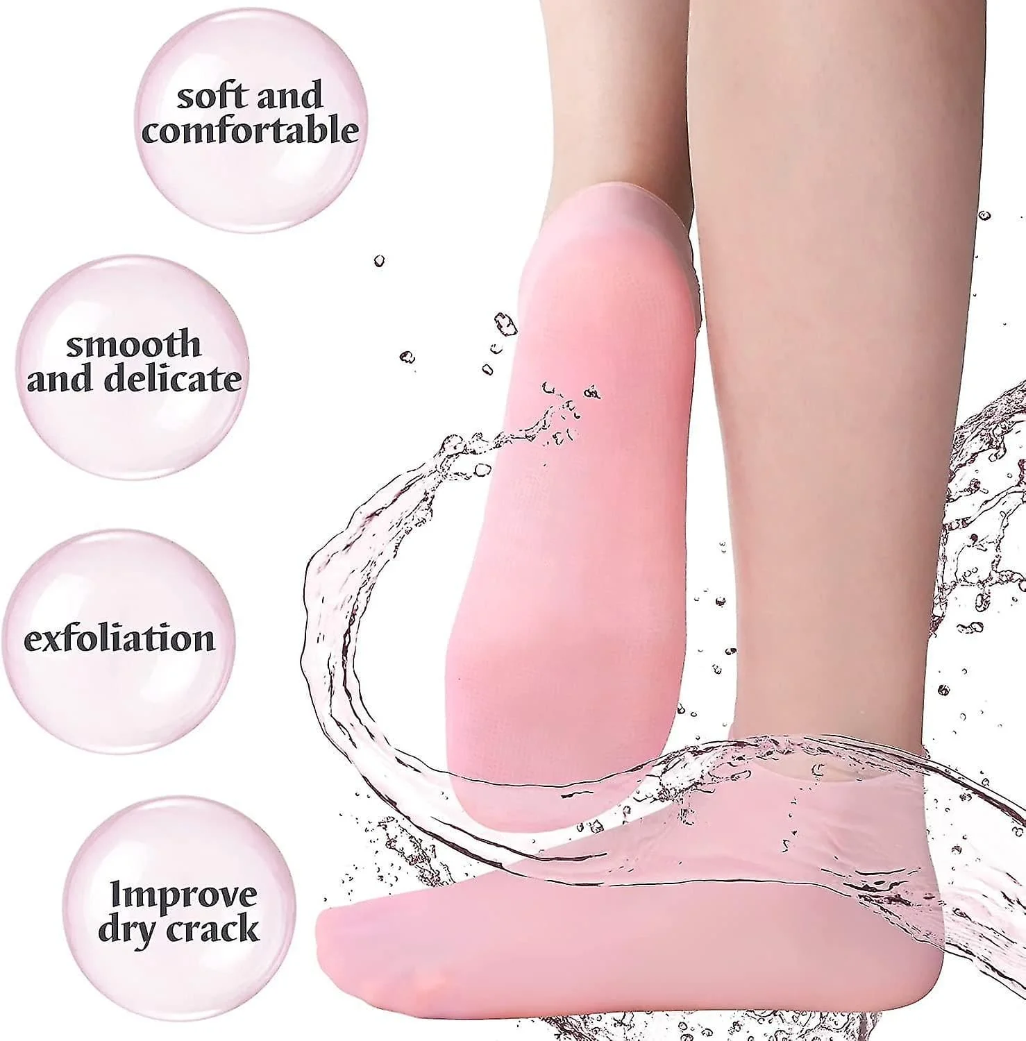 1 Pair Silicone Gel Moisturizing Socks