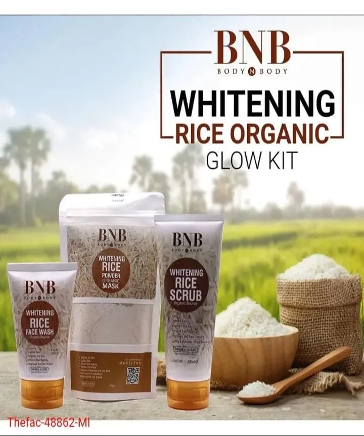 BNB Rice Whitening And Glowing Facial Kit