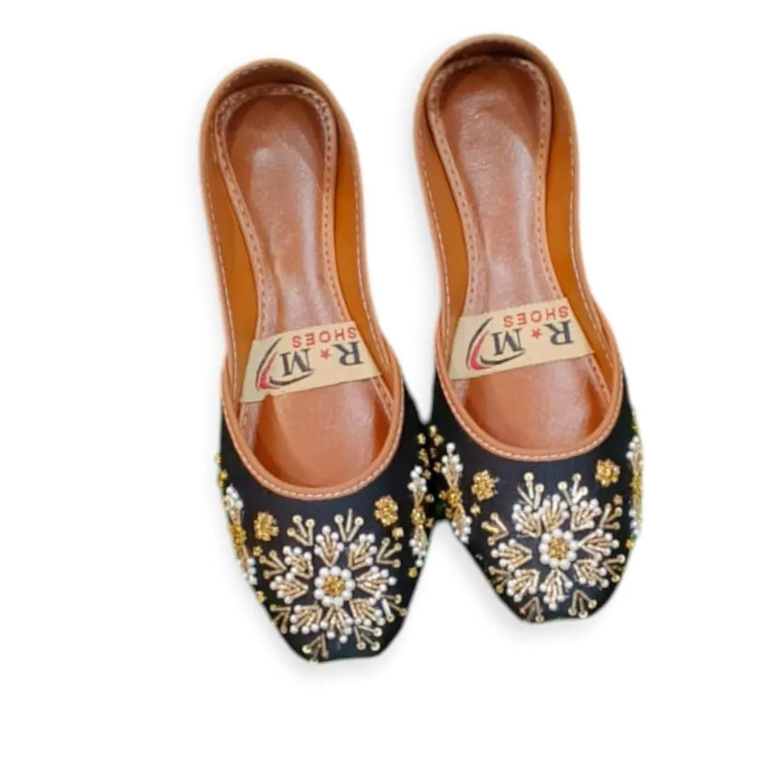 Women's PU Leather Embroidered Khussa - 1 Pair for Fancy Cas