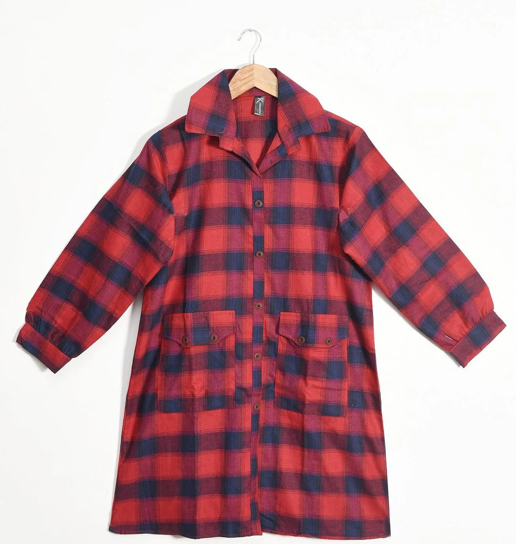 Stylish Printed Fleece Shirt - 1 Pc Casual Collar Top for Women