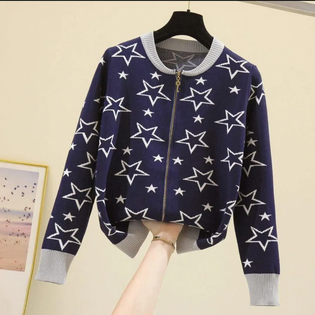Chic Pink Fleece Jacket - 1 Pc Printed Women's Stitched Wear
