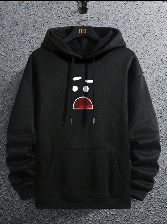 hoodie black and printed