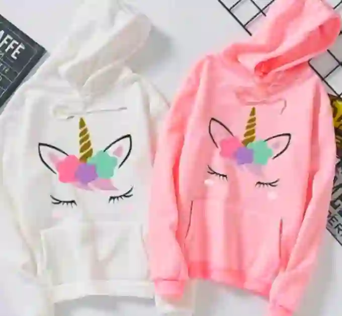 Women's Stitched Fleece Printed Hoodie, Pack Of 2  Pink & White