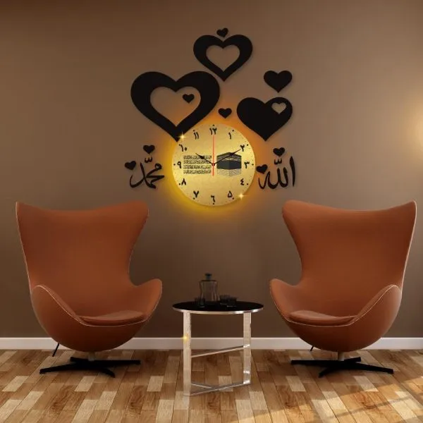Allah Mohammad Clock Hearts Wall Clock /decorative Unique Wa