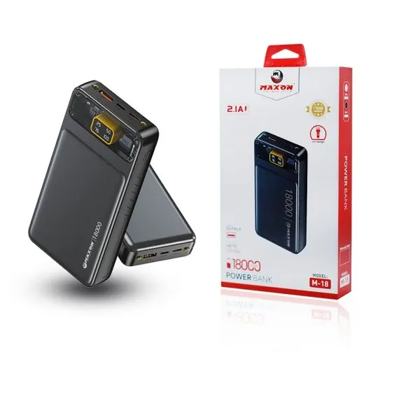M-18 18000mah 2.1a Power Bank Digital Display,fast Charging,