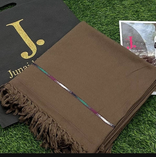 Luxurious Brown Wool Embroidered Shawl