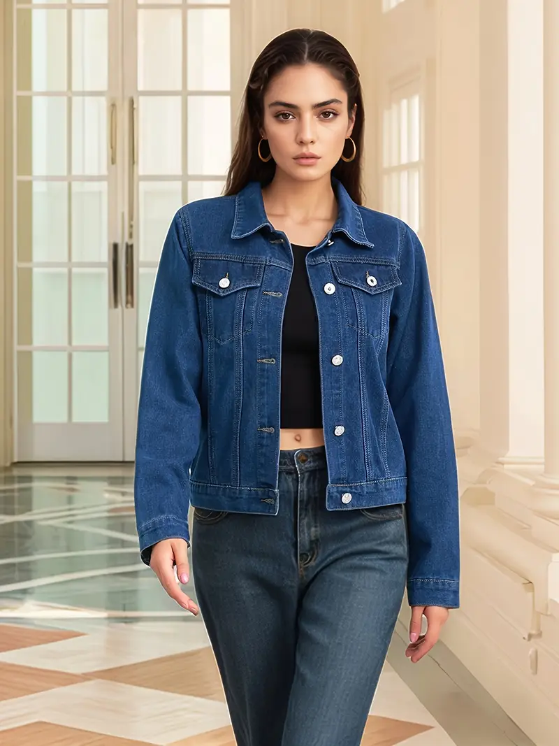 Women's Classic Light Blue Denim Jacket.