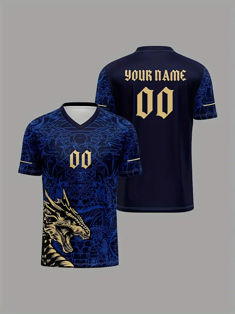 Custom Name & Number Soccer Jersey - V-Neck|Sportswear Jersy