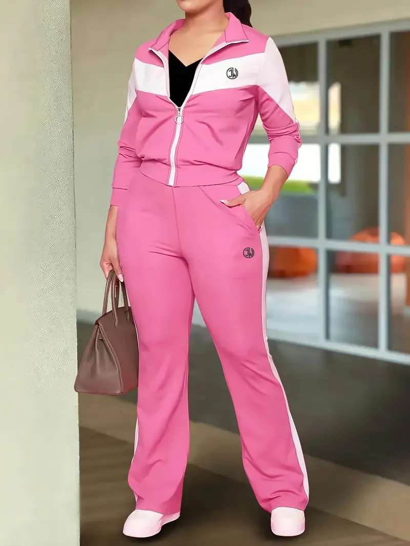 Women Casual Tracksuit | Zipper Jacket with Sweatpant|