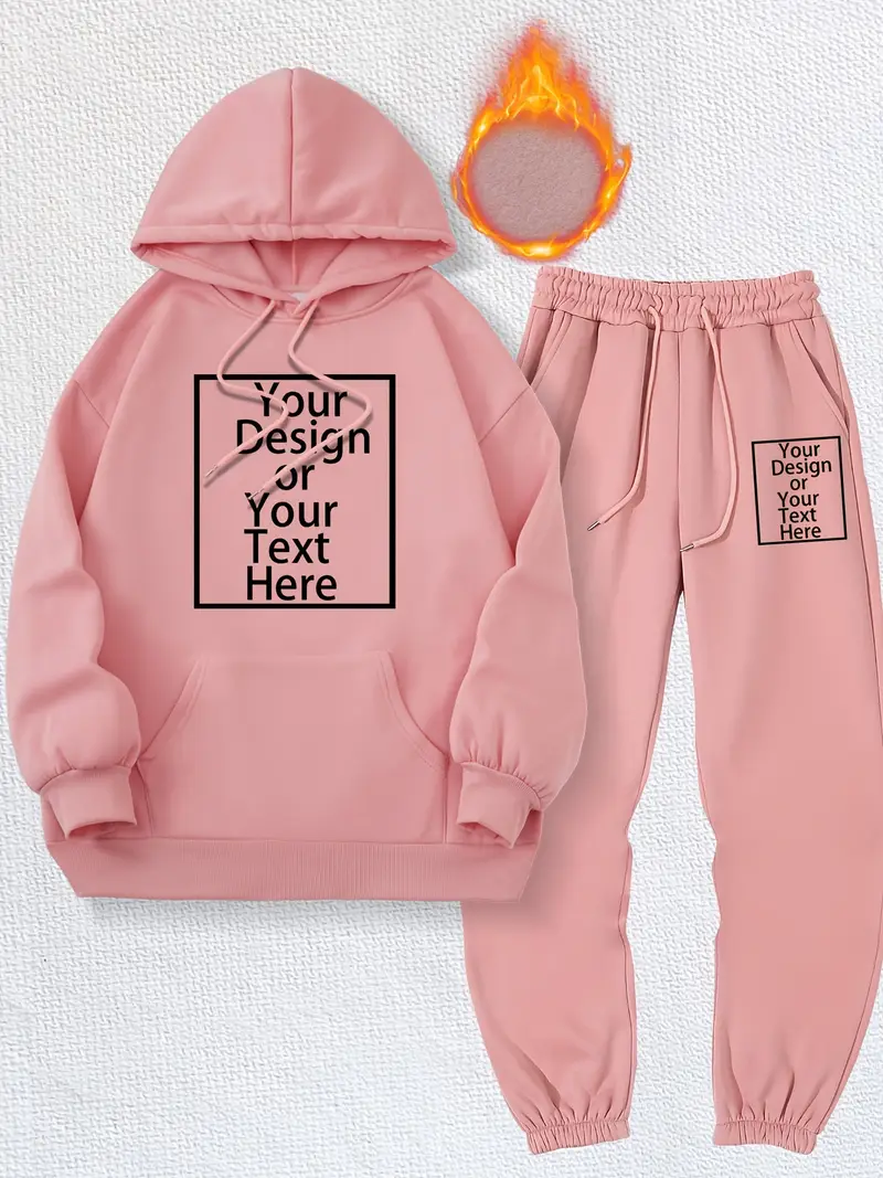 Custom Print Hoodie and Sweatpants Set for Women.
