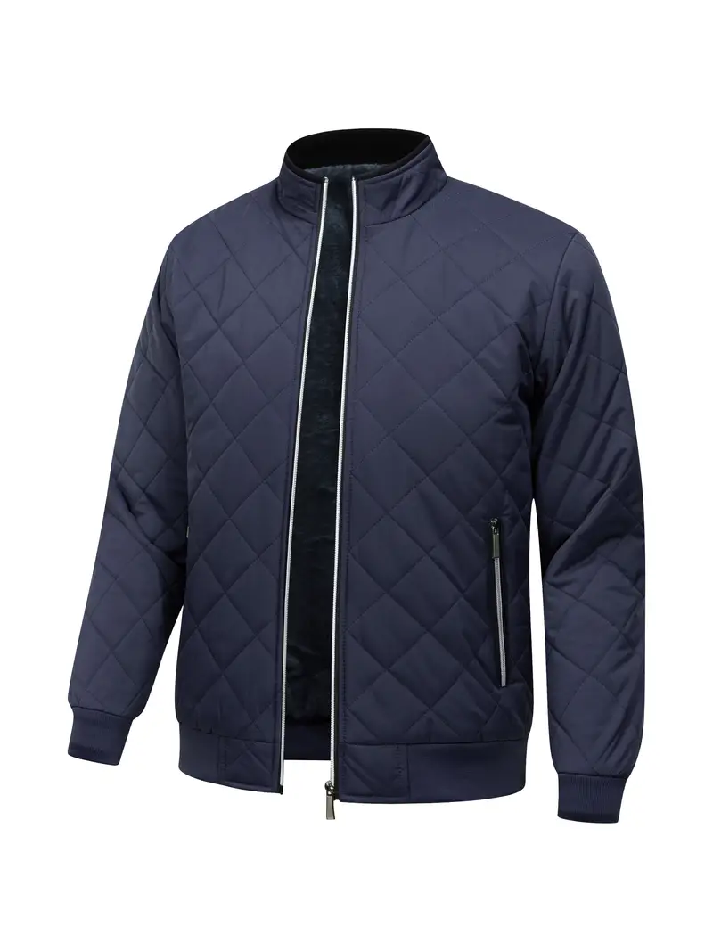 Men's Quilted Fleece-Lined Jacket - Warm & Stylish.