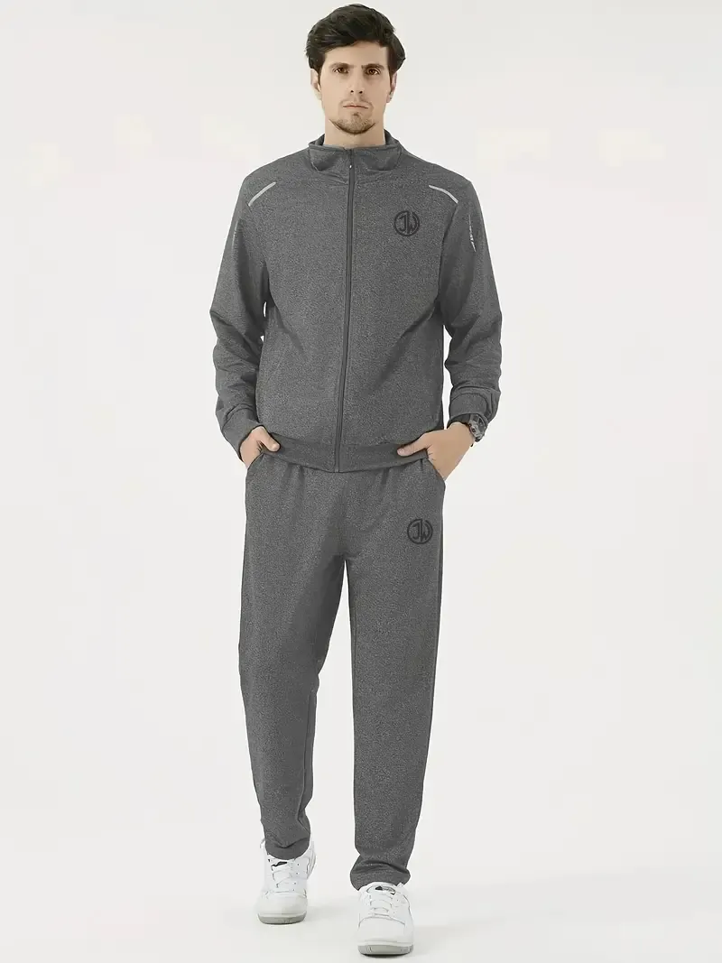 Men's Casual Tracksuit Set - Long Sleeve ZipUp Jacket & Jog.