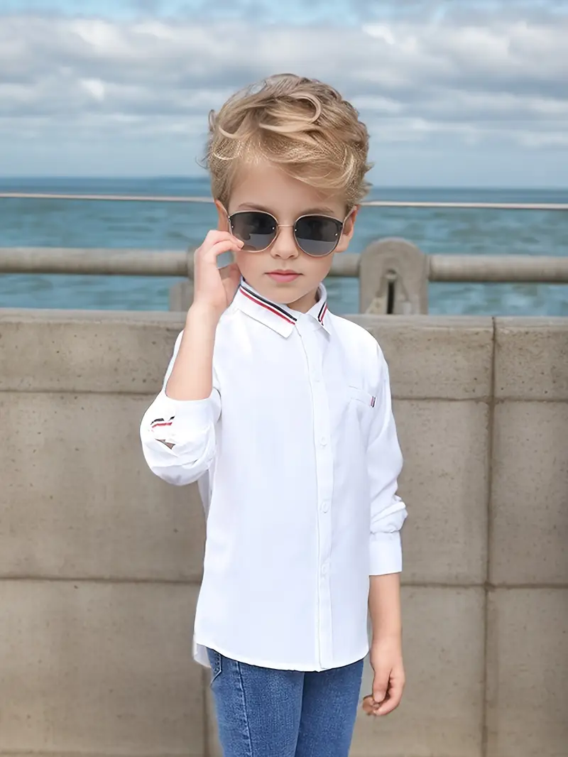 Medium and Large Youngsters's Long-Sleeved Shirt.