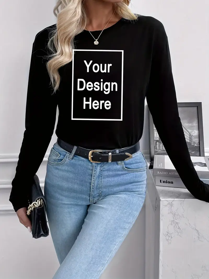 Customizable Long Sleeve Women's T-Shirt.