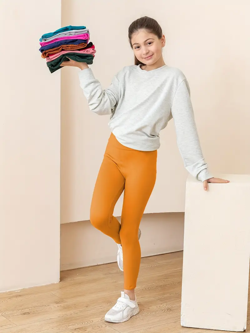 Girls High Stretch Soft Leggings.