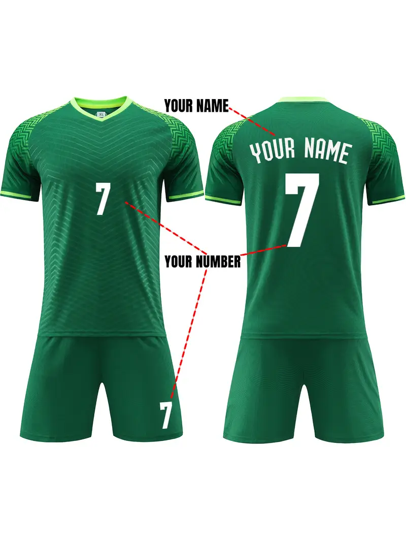 1 Set Customizable Youth Soccer Jersey Kit