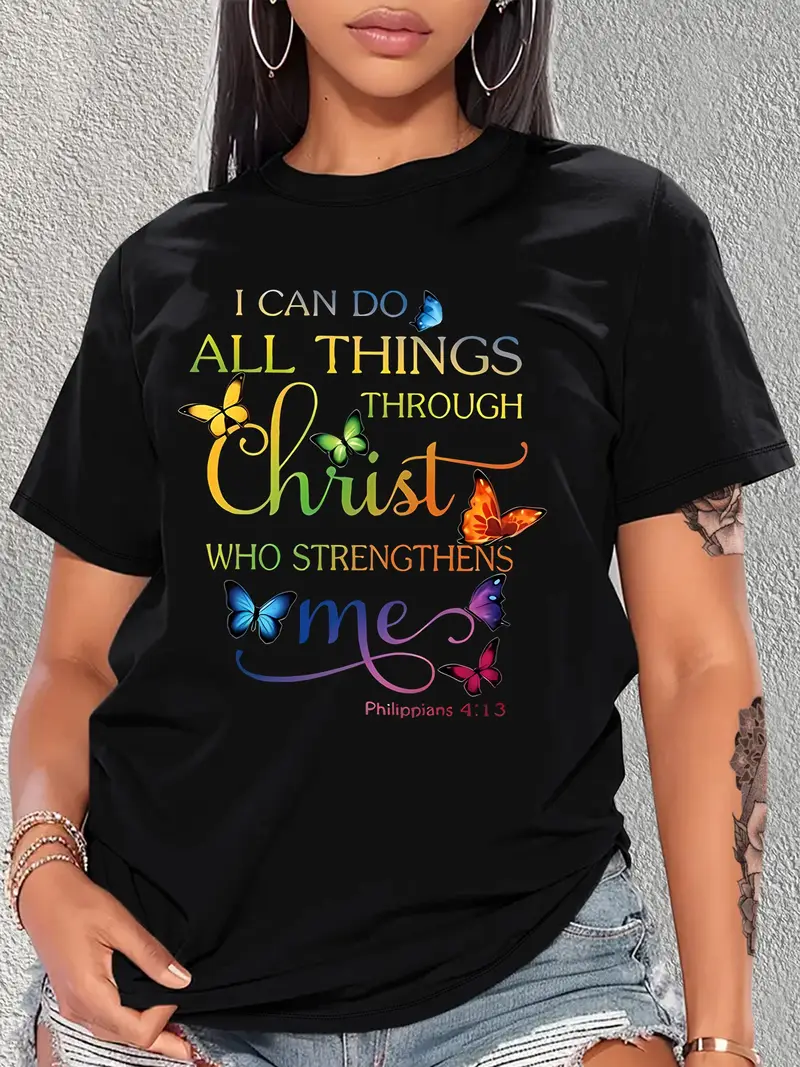 Women's Fashion Short Sleeve T-Shirt, With Colorful Gradient