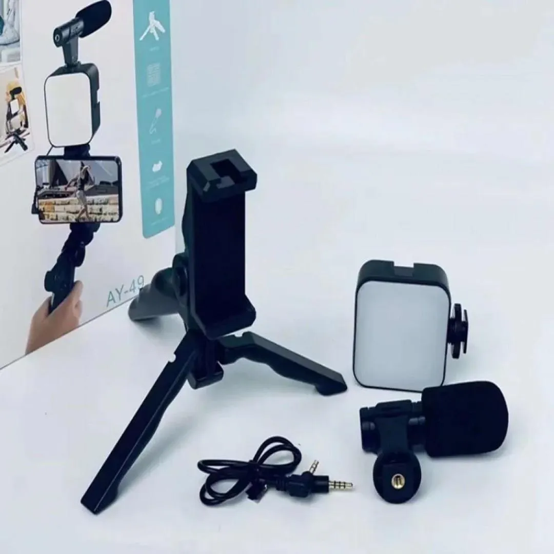 Multi-Functional Tripod Stand with Microphone & LED Ring