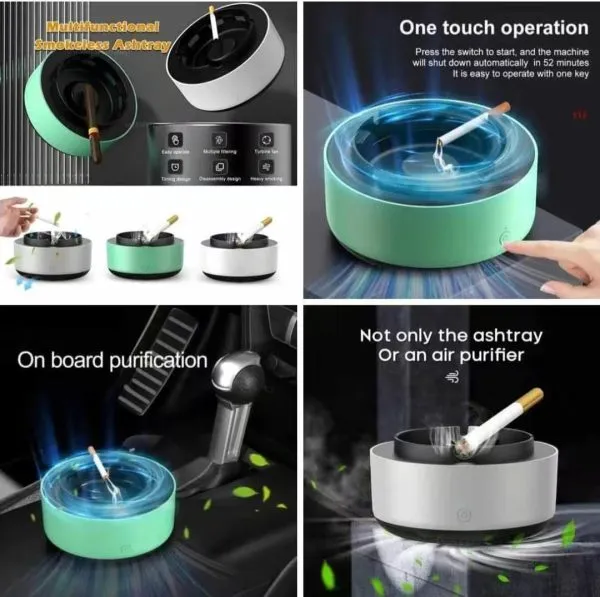 (nw000422) 2-in-1 Air Purifier Quiet Ashtray