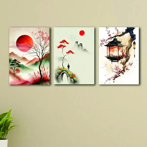 3pcs Nature Sticky Phototile Wall Frames