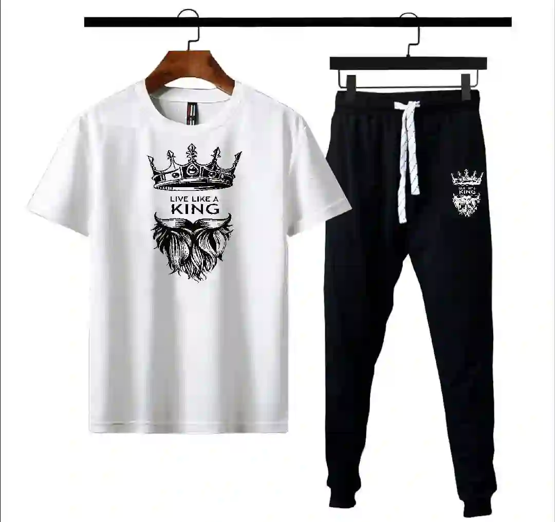Men's Polyester Printed Track Suit - 2 Pcs