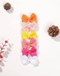 "Adorable 6PCS Set of Handmade Bow Hair Clips