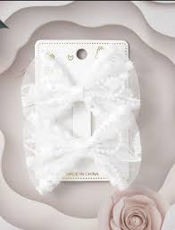 2pcs Fancy Met White Girls Bow