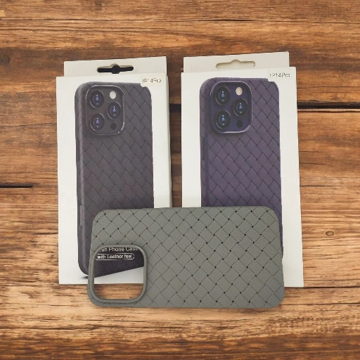 iPhone 14 Pro Max Woven Design Leather Case