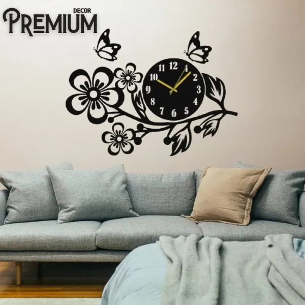 3d Wooden Flower Wall Clock Wall Decor For Home Wall