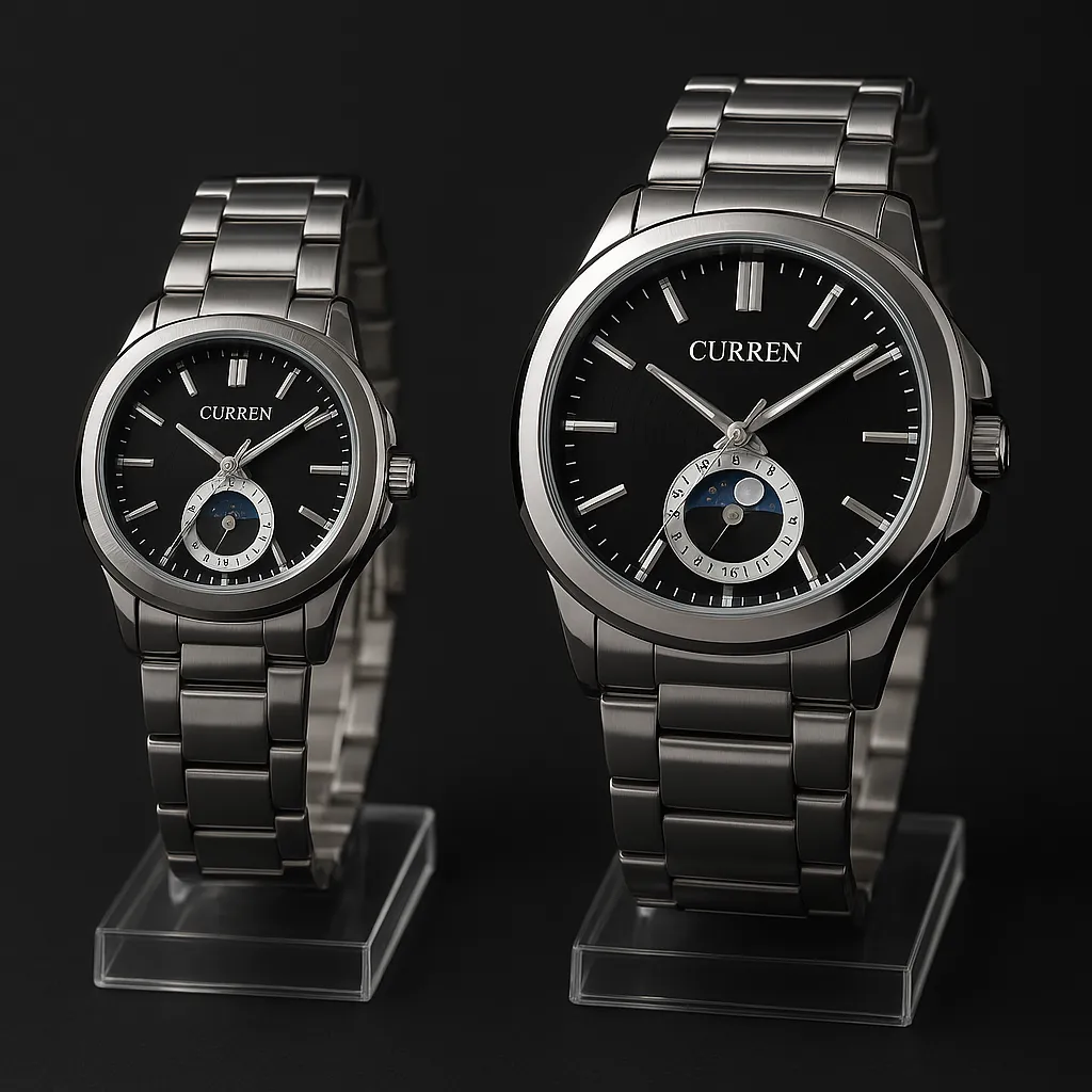 Curren Stainless Steel Couple Watch Set