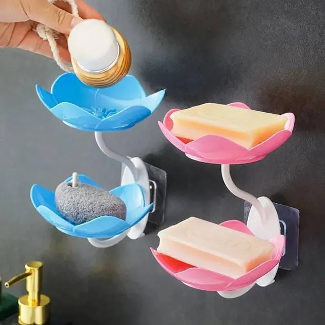 Wall Mounted Double Layer Lotus Flower Shaped Soap