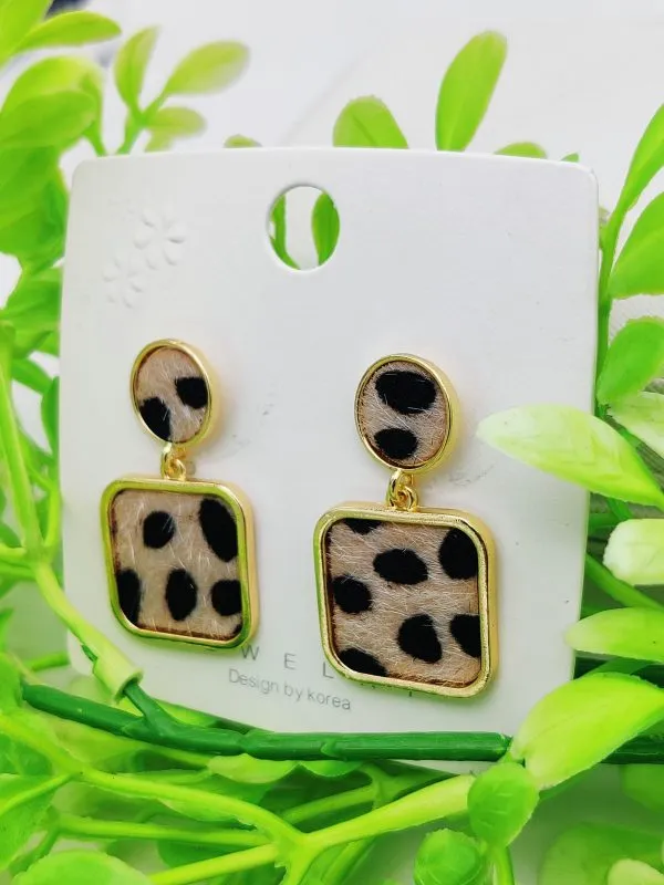 Imported Elegant Leopard Print Drop Earrings