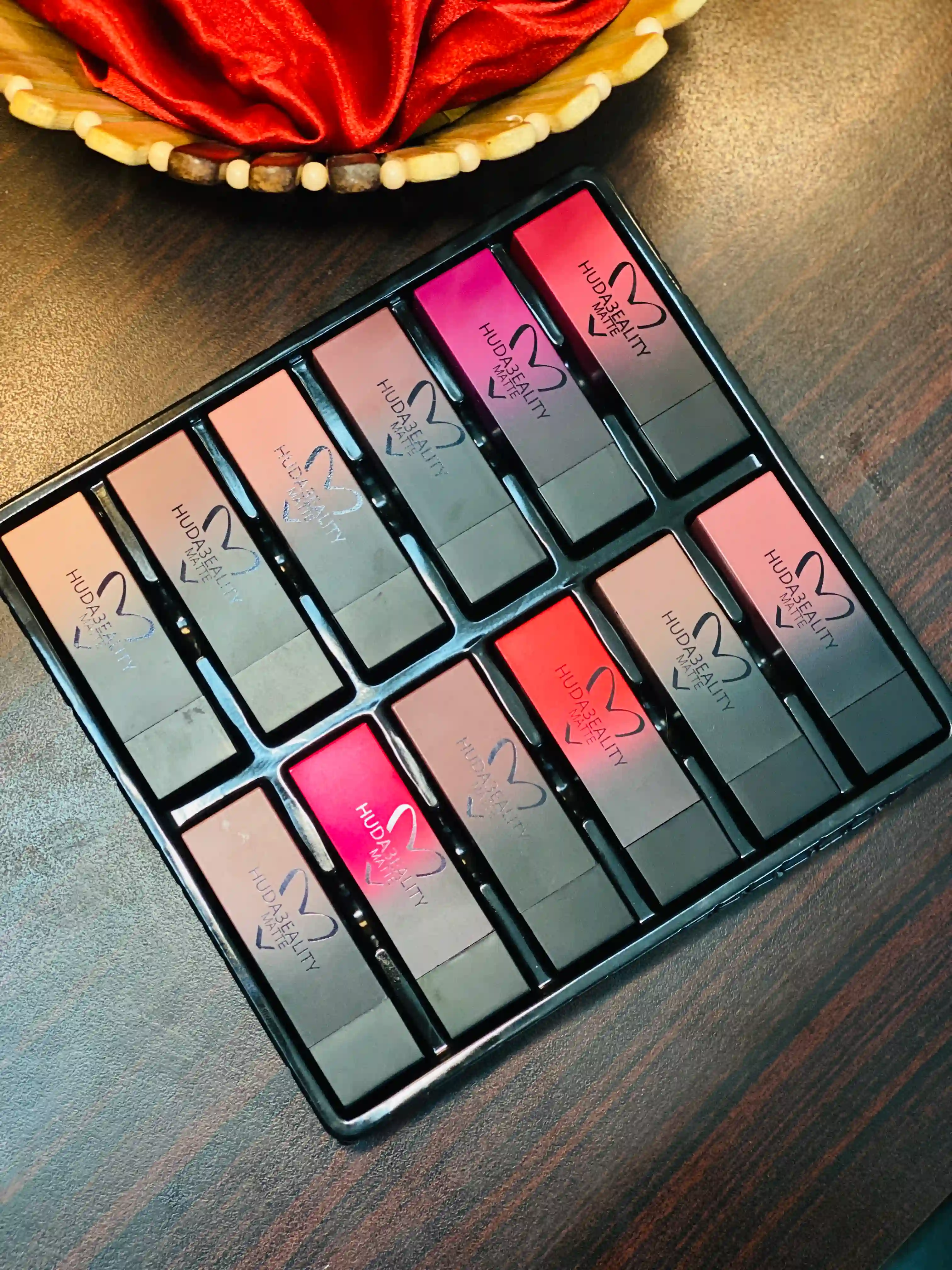 HUDA BEALITY Most Hyped Nude Lipstick Kit, 12 Colors Highly Pigmented