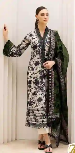 printed embroidery suit