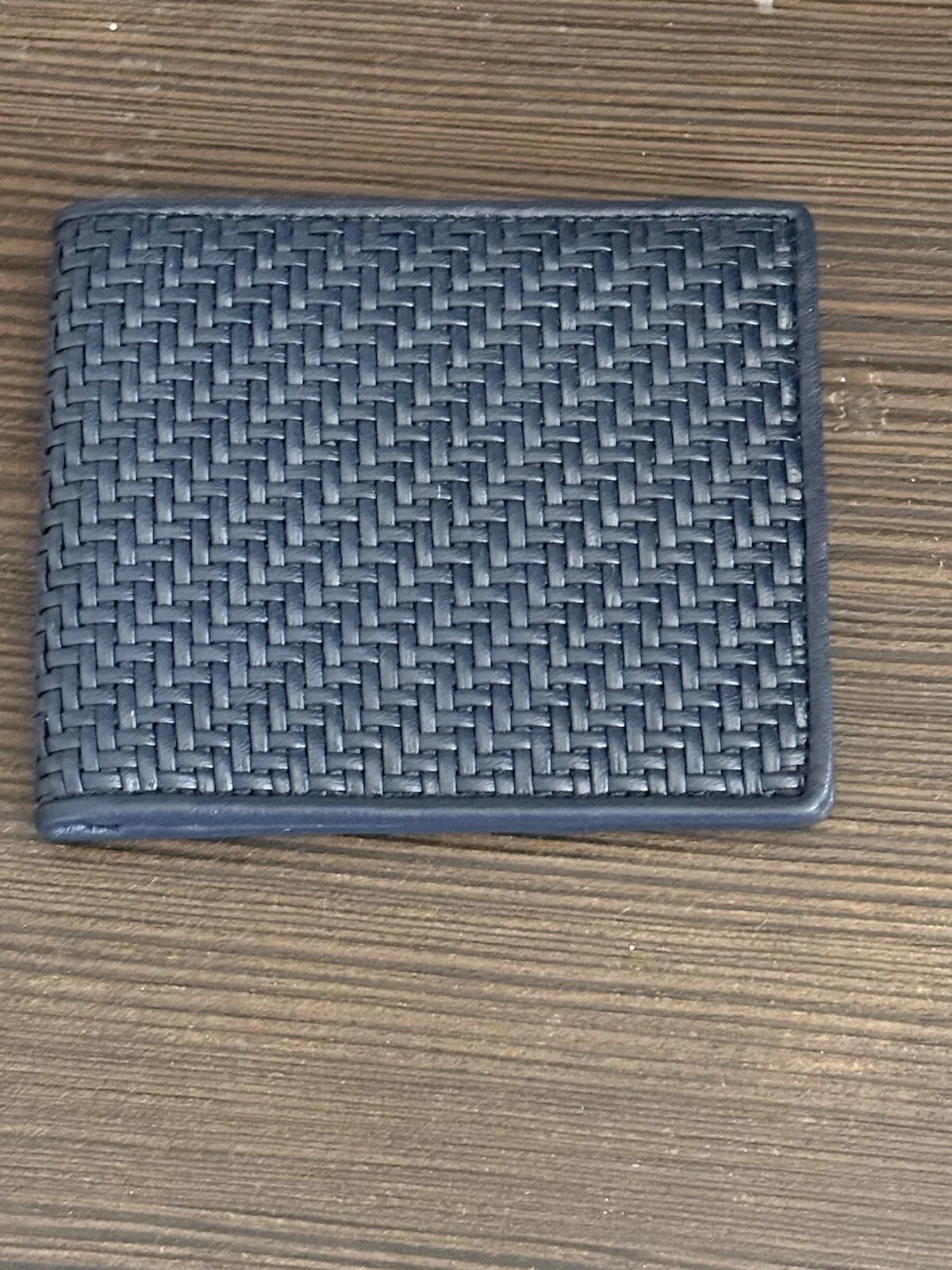 Ermenegildo Zegna Pelletessuta Dark Navy 8CC Billfold Wallet