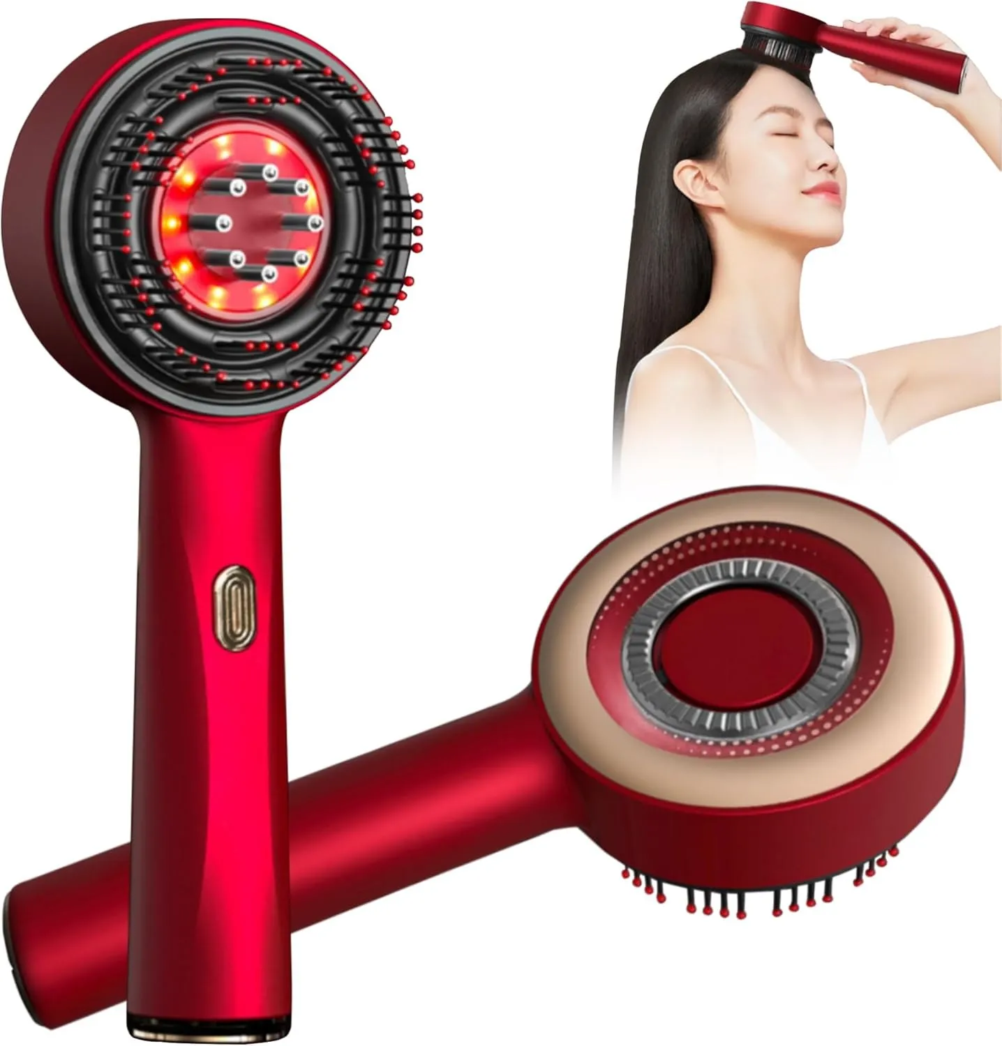 360° Head Massage Brush with Oil Applicator – Waterproof