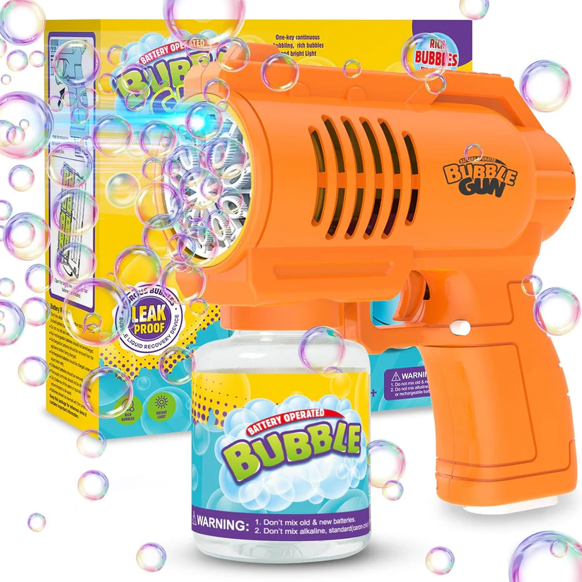 Bubble Machine Bubble Gun for Kids，Silent Automatic 10 Hole