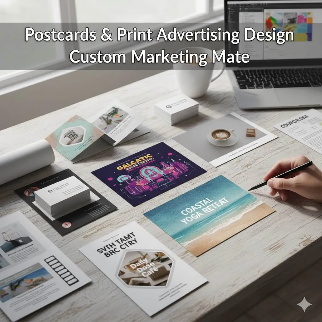 Postcards & Print Advertising Design | Custom Marketing Mate