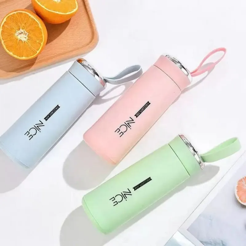 Nice Bottle | 400ml Mini Flask Glass Water Bottle with Vacuu