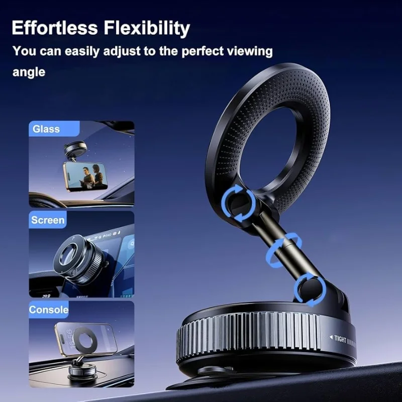 Foldable Magnetic Car Phone Holder | 360° Rotating Suction M