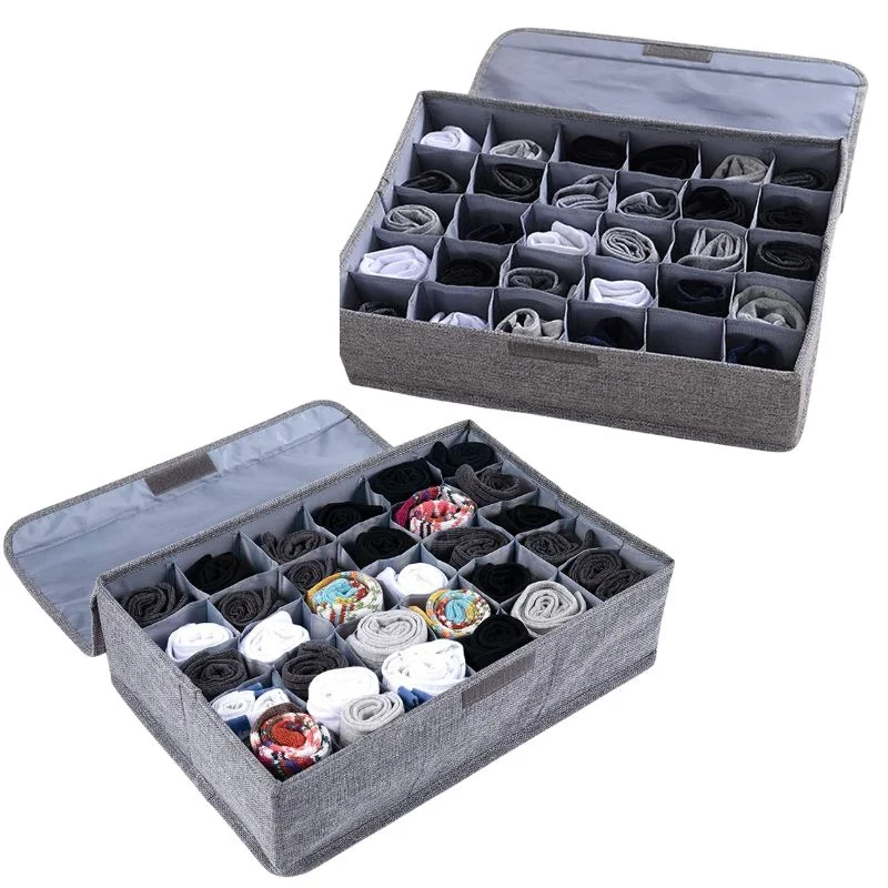 Storage Organizer with Lid | Foldable Drawer Divider | 24 Ce