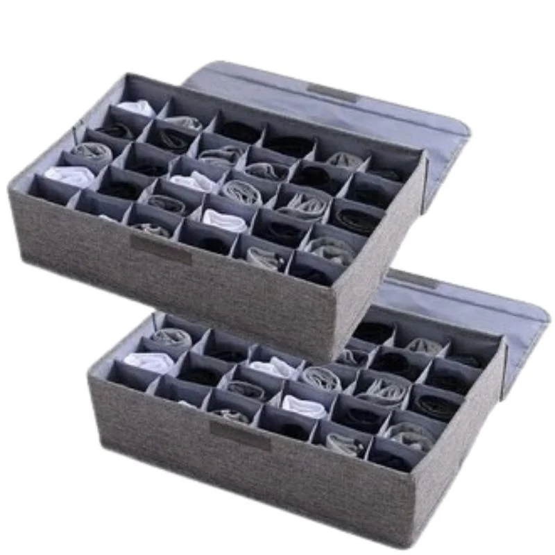 Storage Organizer with Lid | Foldable Drawer Divider | 24 Ce