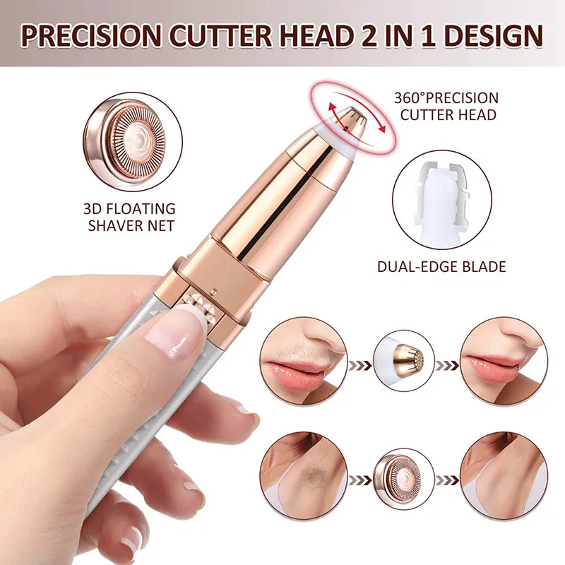 2-in-1 Flawless Facial Hair Remover & Eyebrow Trimmer | USB